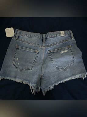 High-Rise Distressed Light Blue Denim Shorts - Altar'd State